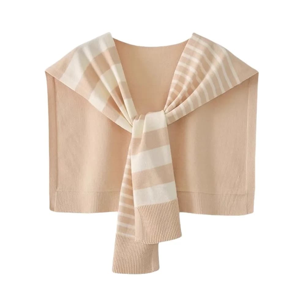 Simple Sunscreen Men Knitted Shawl Cloak Korean Style Asymmetry Stripe Scarf Wraps Knotted Fake Collar Wraps Clothes Decoration