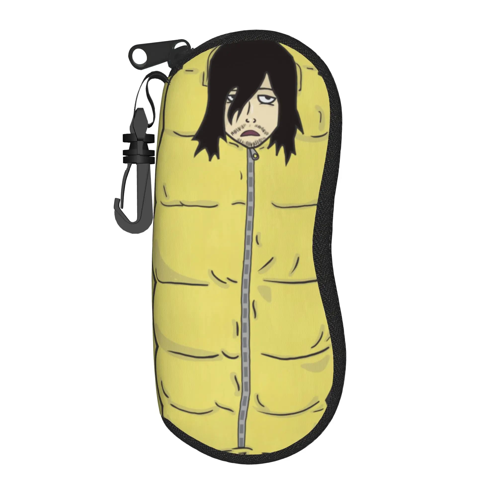 Sleeping Bag Sensei Aizawas Shotas Custodia per occhiali unisex, comoda custodia per occhiali con cerniera, piccola custodia per occhiali da sole