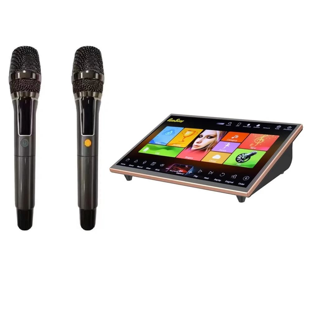GymSong Ultima Macchina Karaoke Professionale Portatile 5-in-1 da 19 Pollici, Durevole per Home Theater KTV, con Microfono Wireless e Lettore Musicale