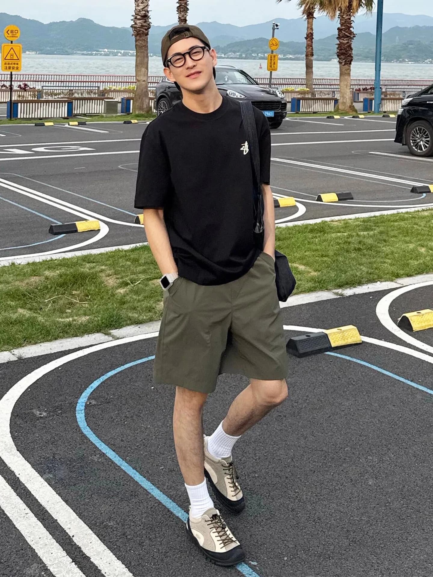 Pantaloncini Sportivi Neri ad Asciugatura Rapida da Uomo, Sottili Estivi per Fitness, Basket, Spiaggia, in Seta Ghiaccio, Casual, a Quattro Cinque Quarti, Gamba Dritta Larga M