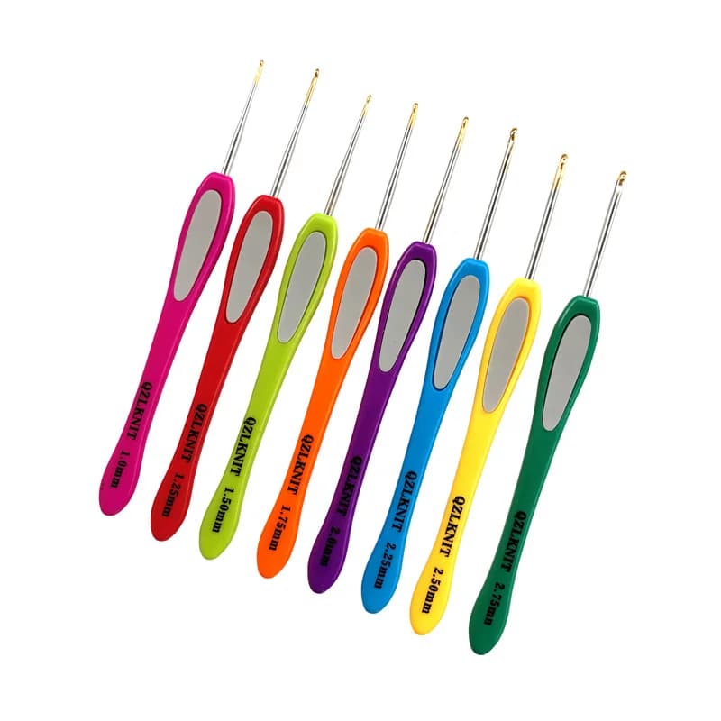 8pcs Knitting Needles Set Small Lace DIY Crochet Hooks 1.0mm-2.75mm ABS with Yarn Handle for Crafting