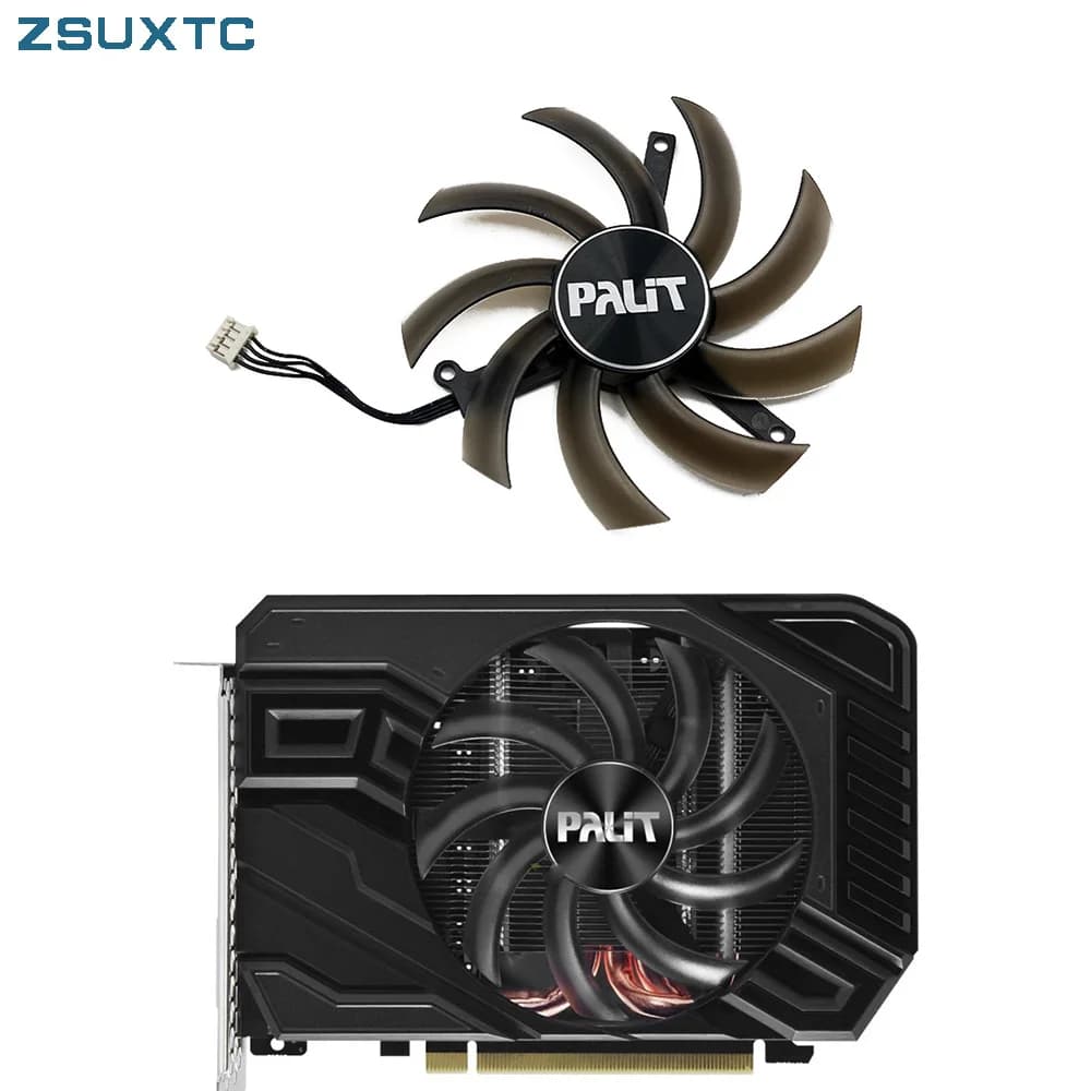 Ventola GPU originale TH1012S2H-PAA01 GTX 1660 StormX OC, per PALIT GTX 1660 Ti、1660 SUPER、1660、1650 Ventola di raffreddamento della scheda video StormX OC