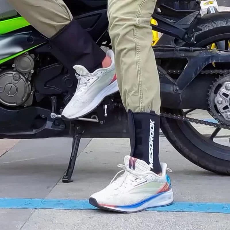 1 paio di protezioni per caviglie antivento per motociclismo, sci all'aperto, coprigambe calde per climi freddi e supporto termico in velluto
