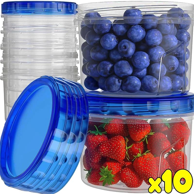 Scatole per alimenti ermetiche rotonde da 500 ml Contenitori per congelatore con coperchi twist Scatola per pranzo multifunzionale impilabile a prova di perdite