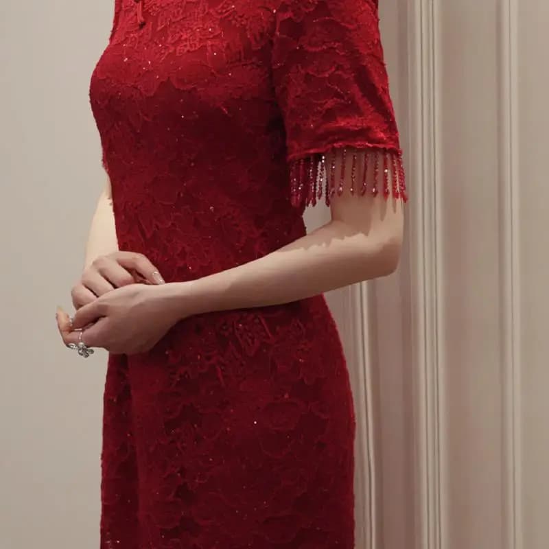 Young Bride Red Wedding Dress 2023 New Style High-End Sensation Chinese New Marriage Engagement Ceremony Dress