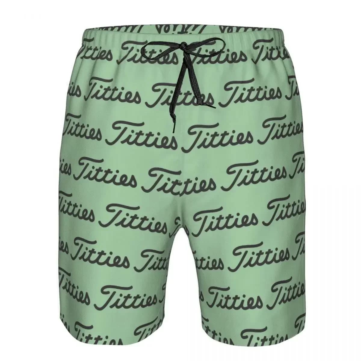 Titties Golf Ball Trunks Beach Board Shorts Casual Quick Dry Swim Summer Men Pants
