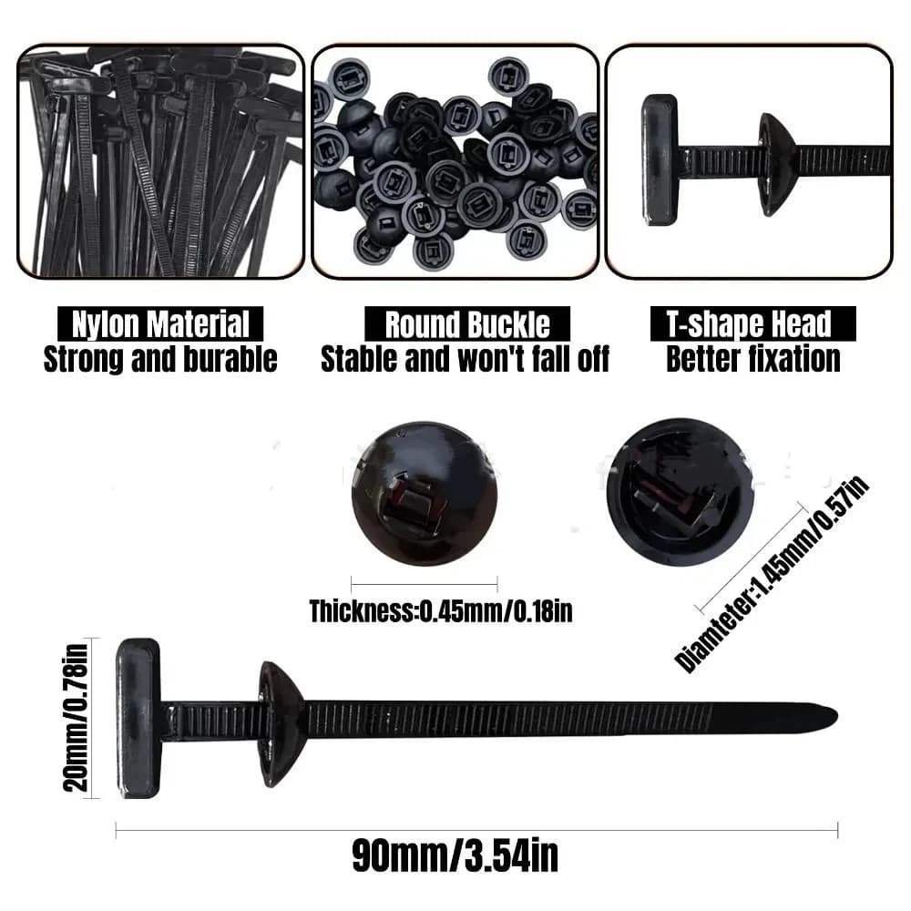Fascette stringicavo universali in nylon resistenti da 20/50/100 pezzi, fibbia multiuso durevole, fascette autobloccanti, regolabili e leggere