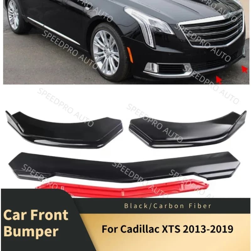 Car Front Bumper Lip For C-adillac XTS 2013-2019 Lower Chin Diffuser Spoiler Splitter Body Kit Bumper Lip Protection Guard Cover