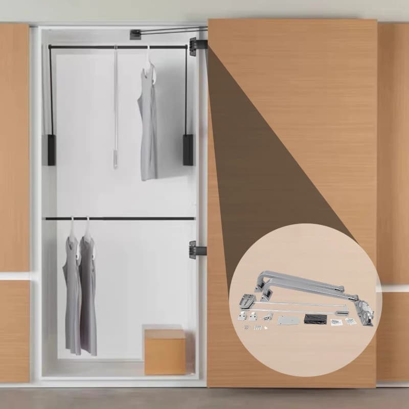 Armadietto interno Mobili per camera da letto Armadio con chiusura morbida Armadio moderno Pieghevole Piatto scorrevole Bus laterale resistente Cerniera per porta lunga