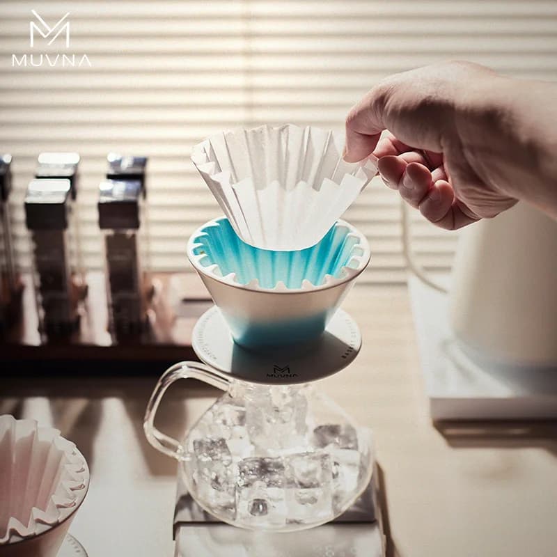 Scelta di Barista MUVNA Filtro in carta naturale per caffettiera da versare e antigoccia, dimensioni 01/02, 1-2-4 tazze, marrone non sbiancato, 50 pezzi