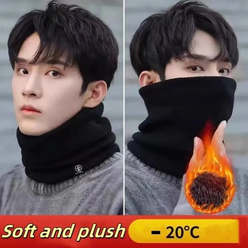 Sciarpa ad anello invernale calda in peluche tinta unita unisex da uomo e da donna, sciarpa con colletto a maschera integrale lavorata a maglia, sciarpa spessa, nuovo stile