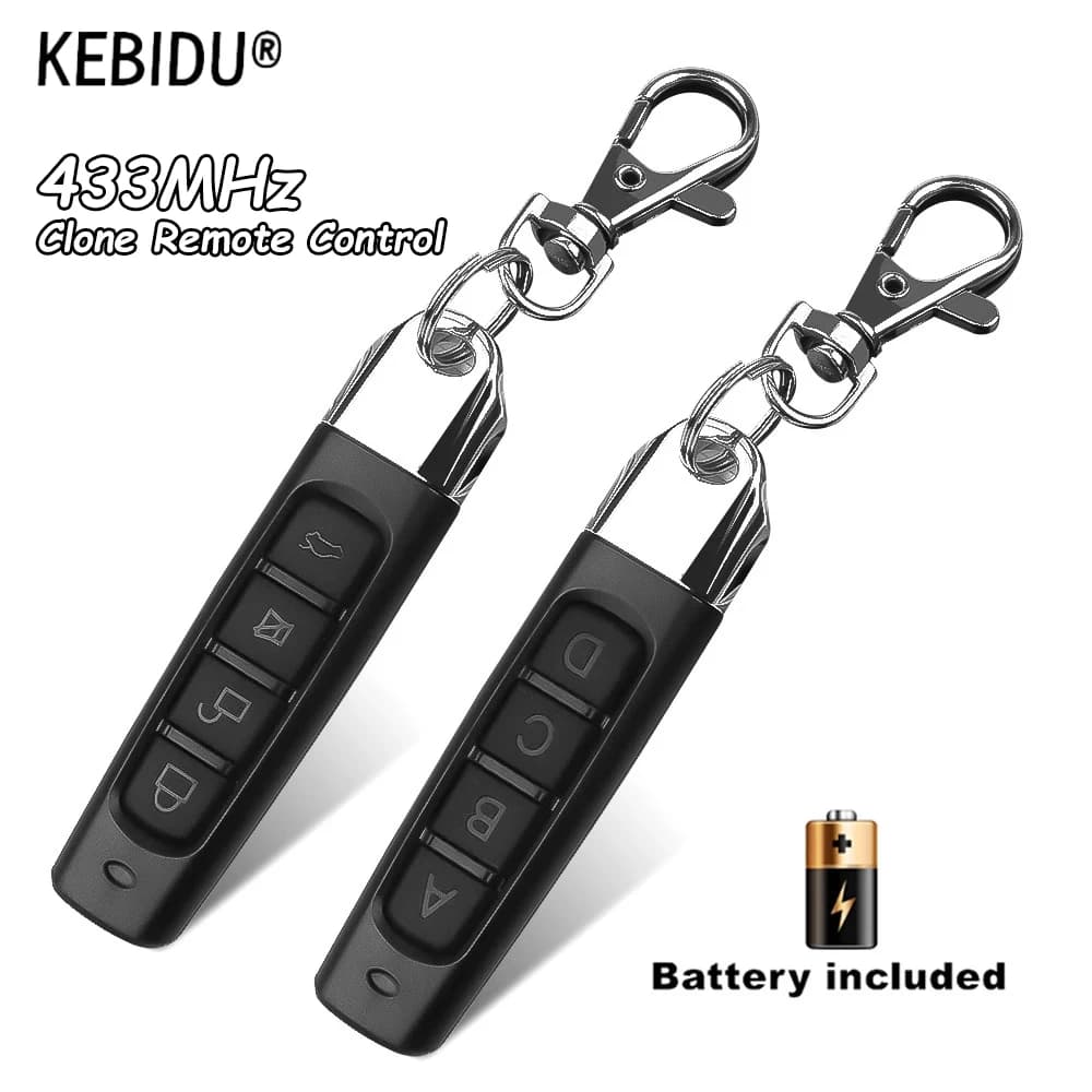 Telecomando Clone Kebidu 433MHz per Apriporta Elettrico Garage, Duplicatore 4 Canali, Trasmettitore Codice Clonabile