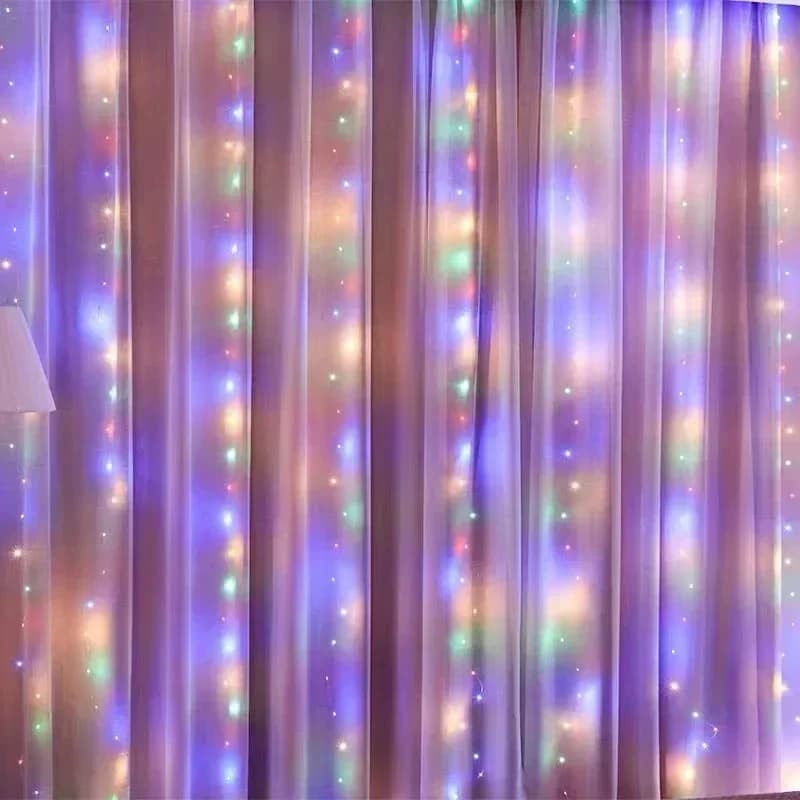 LED Window Curtain Garland Lights Remote Control USB Fairy Festoon Warm White for Bedroom Wedding Christmas Indoor Decor