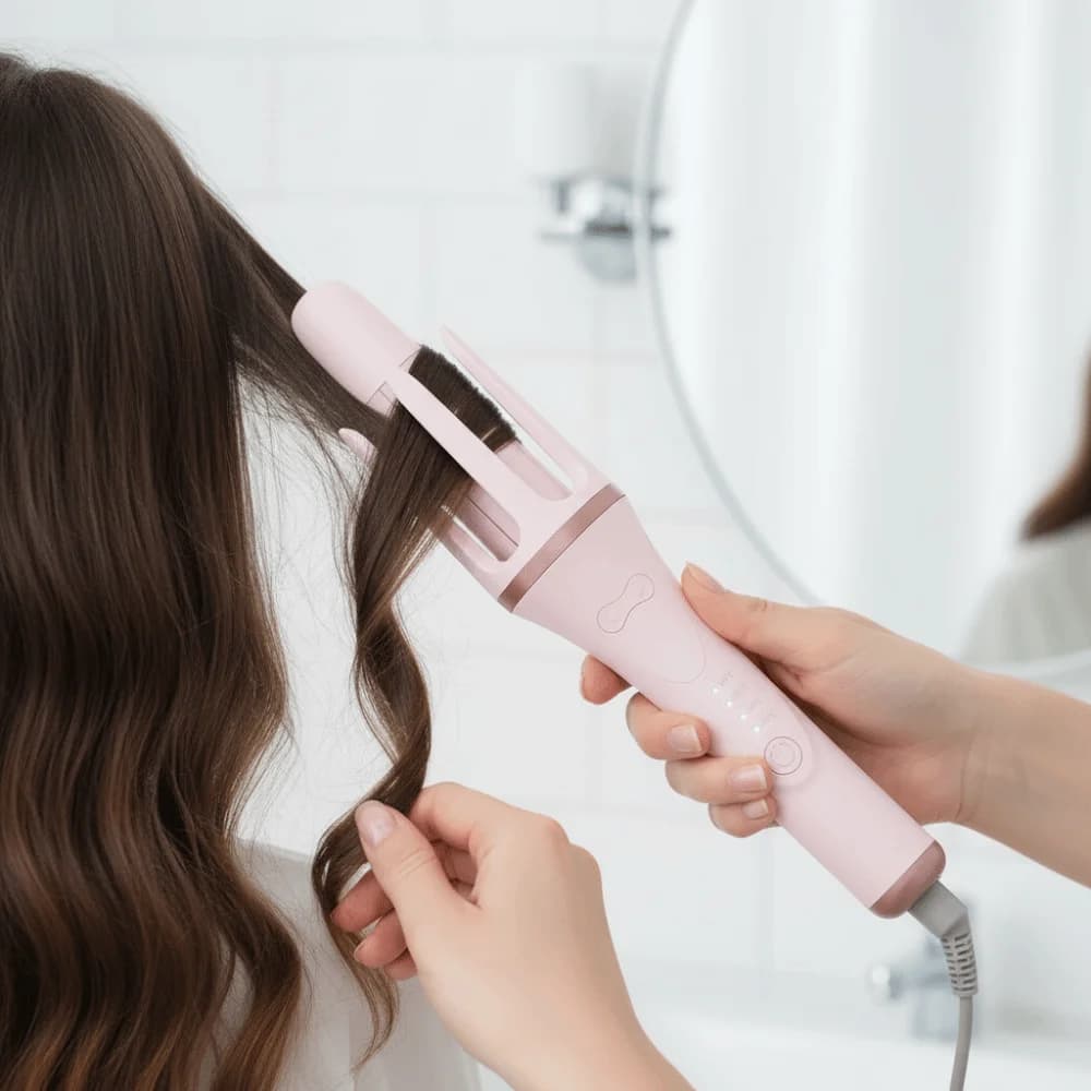 Arricciacapelli Automatico Anti-scottatura Rotante da 32MM, Ferro Arricciacapelli con Ingranaggio Regolabile, Non Danneggia i Capelli, Macchina Arricciacapelli per Dormitorio