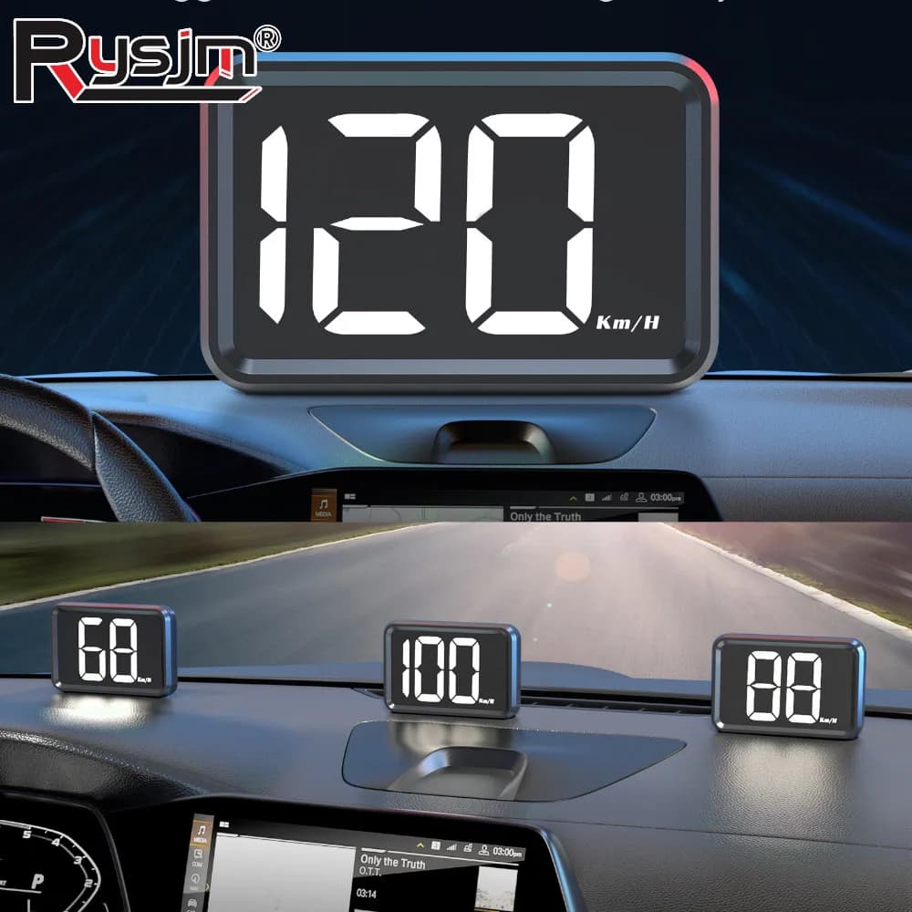 X1 HUD Car Head Up Display Display a luce verde bianca KMH MPH Meter GPS digitale HUD Tachimetro Spina USB Carattere grande per tutte le auto