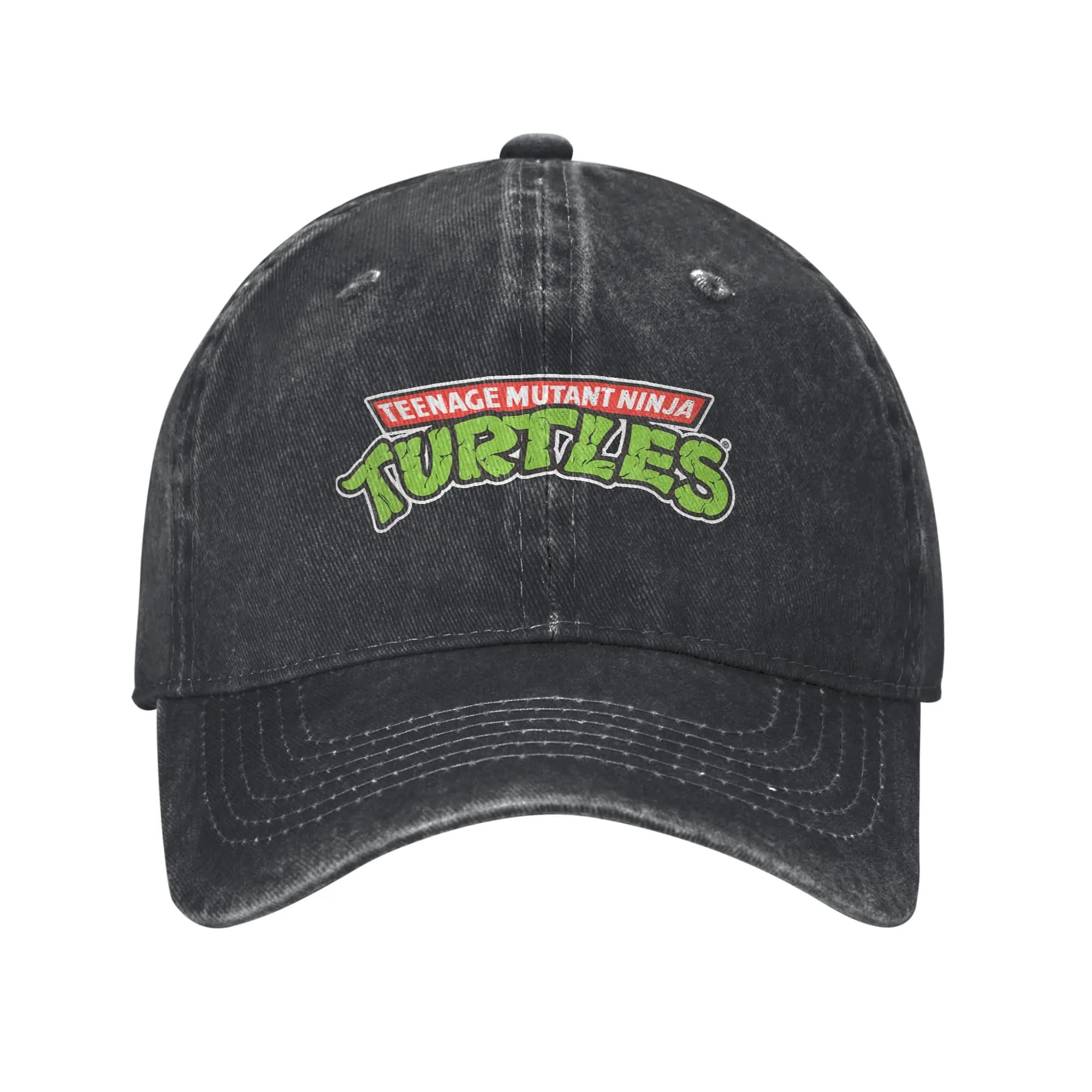 Cappellino da Baseball Classico con Logo Retro delle Tartarughe Ninja per Uomo e Donna, in Denim Invecchiato, Cappello da Sole Regolabile per Esterni