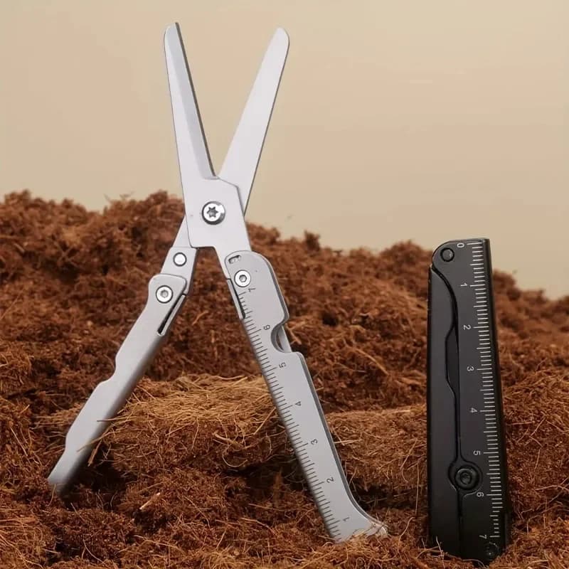 2026 Portable Multifunctional Folding Scissors, Stainless Steel Outdoor Survival Tool for Camping Fishing Hunting
