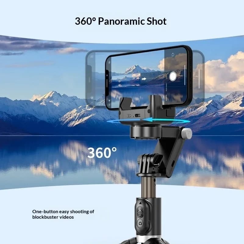 Stabilizzatore per selfie stick a 3 assi con funzione auto-seguimento e gimbal palmare anti-vibrazione per riprese fluida