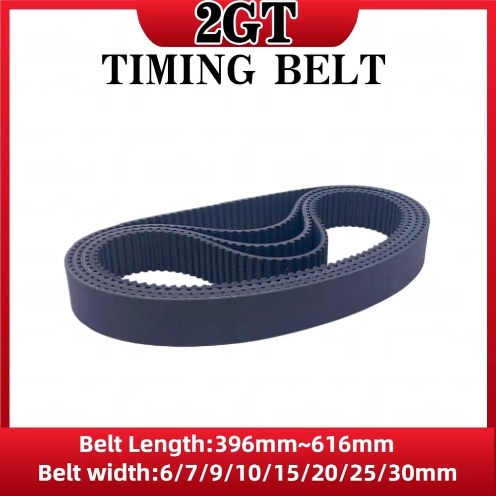 Cinghia di distribuzione 2GT Lunghezza 396mm-616mm Cinghia in gomma a circuito chiuso GT2 Larghezza 6mm-30mm Cinghia 2M Cinghia sincrona per stampante 3D