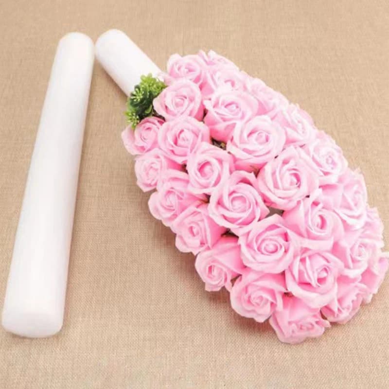 1 Pezzo Base Cilindrica Bianca in Schiuma DIY per Composizioni Floreali Matrimonio, Spugna Solida per Tende Floreali, Oggetto Scenico per Eventi e Feste