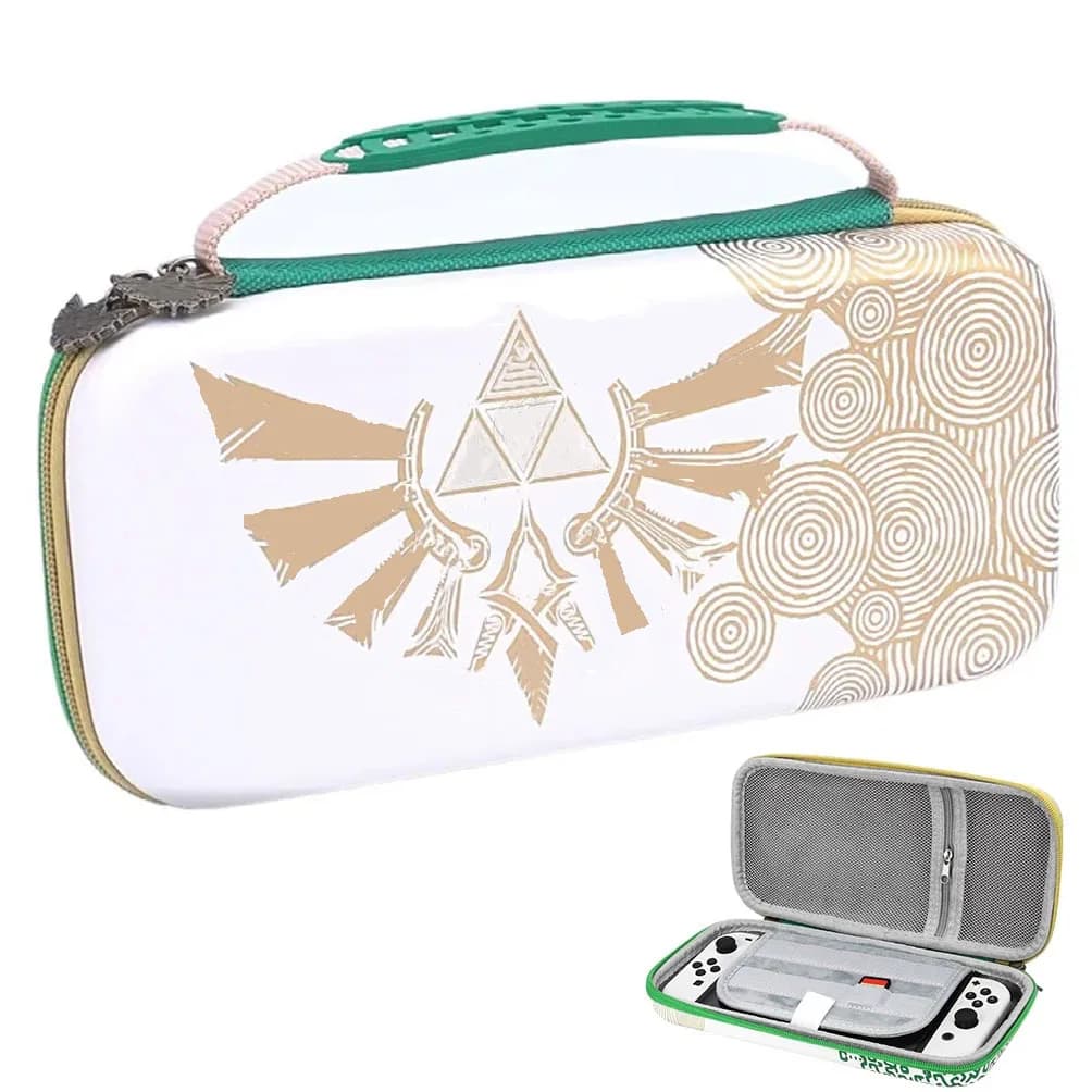Per Nintendo Switch / Switch Console OLED Borsa portaoggetti portatile Tema di gioco per custodia rigida impermeabile con 10 slot per schede
