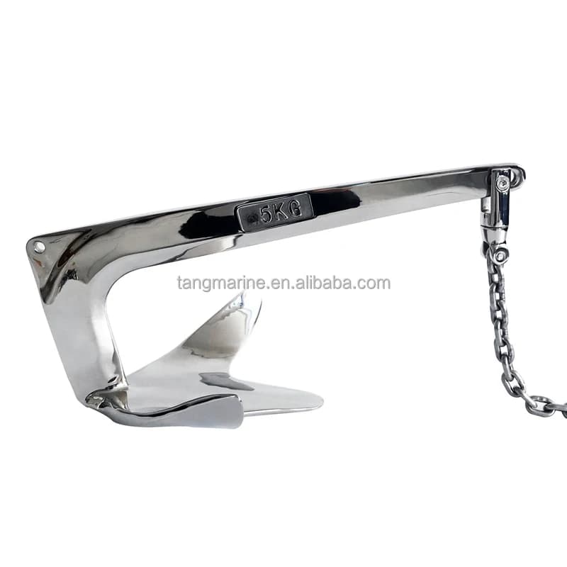 Ancora in Acciaio Inossidabile 316 da 15 kg per Barche, Stile Ancora, Lucidatura a Specchio, Ancore per Imbarcazioni