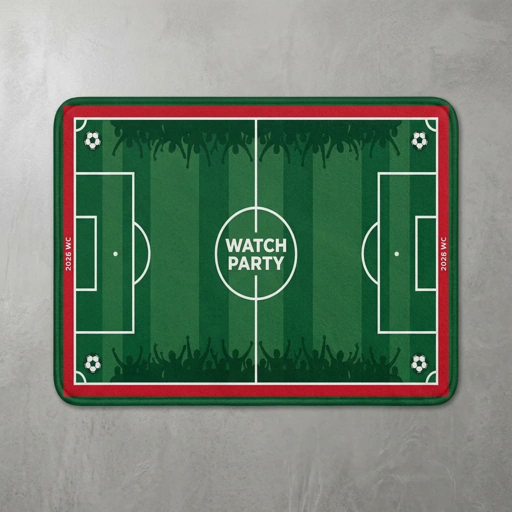 Tappetino con motivo a campo da calcio, adatto per decorare soggiorni e ingressi delle camere da letto, un regalo natalizio unico