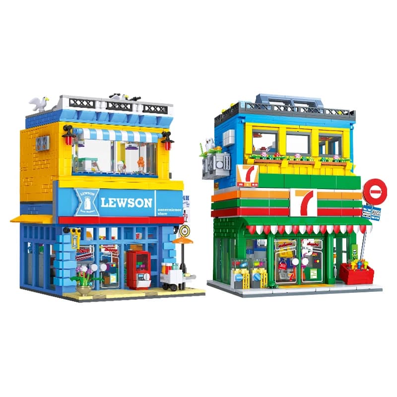 Set di Costruzioni MOC 1263+ Pezzi, Negozio di Convenienza, Modello DIY a Piccole Particelle, Giocattolo Educativo STEM, Regalo di Compleanno per Bambini
