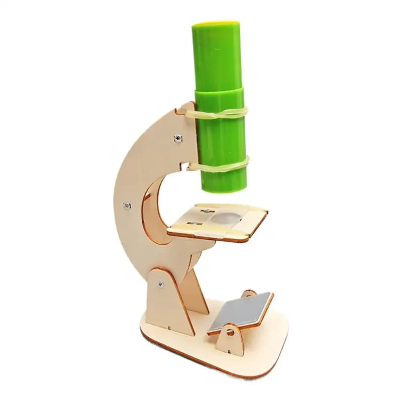 Kit modello puzzle microscopio in legno 3D per bambini Esperimento Apprendimento Educazione Giocattolo Montessori Assemblaggio fai-da-te Blocco puzzle per costruire