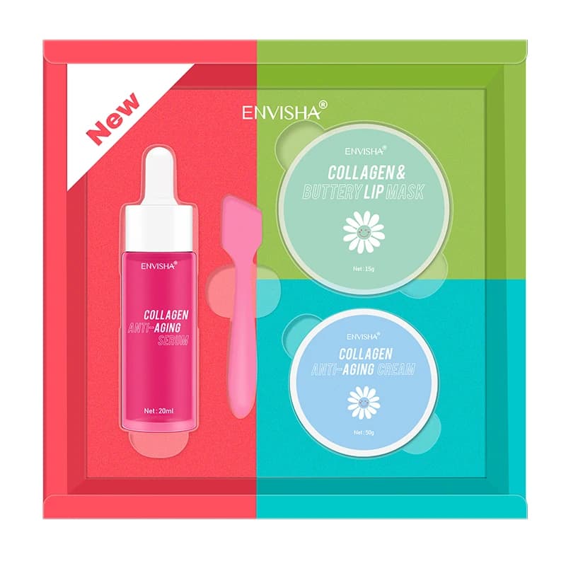 Envy sha collagene Set per la cura della pelle crema per il viso siero maschera per le labbra antirughe sbiancamento idratante riduzione dei pori secchezza liscia