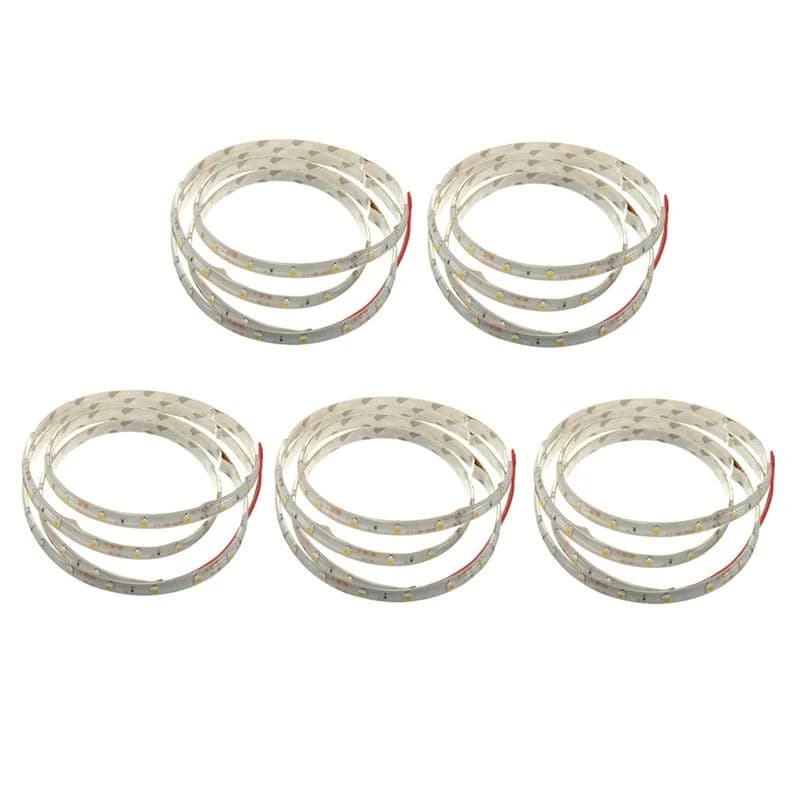 A33R-5Pcs 1M 60-3528 SMD Waterproof LED Light Strip DC12V (Warm White)