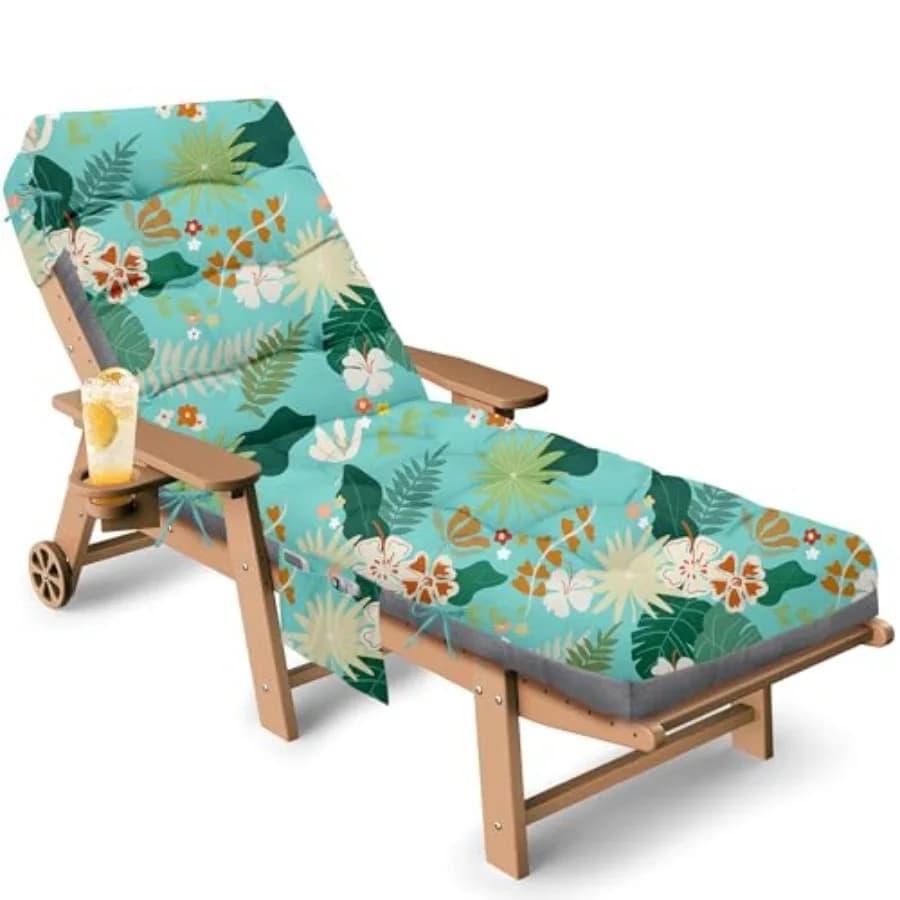 Outdoor Chaise Lounge Chair Cushion 71 x 22 x 4.7 Inch Waterproof Chaise Lounge Cushions Replacement for Outdoor Furniture Thic