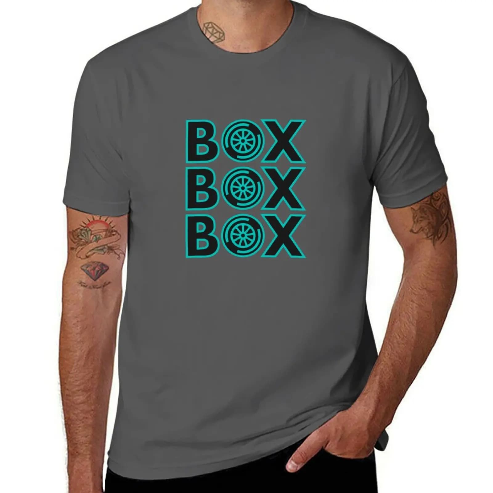 T-shirt Box Silver Arrows V2 F1 Tyre Design T-shirt sportiva leggera e basic