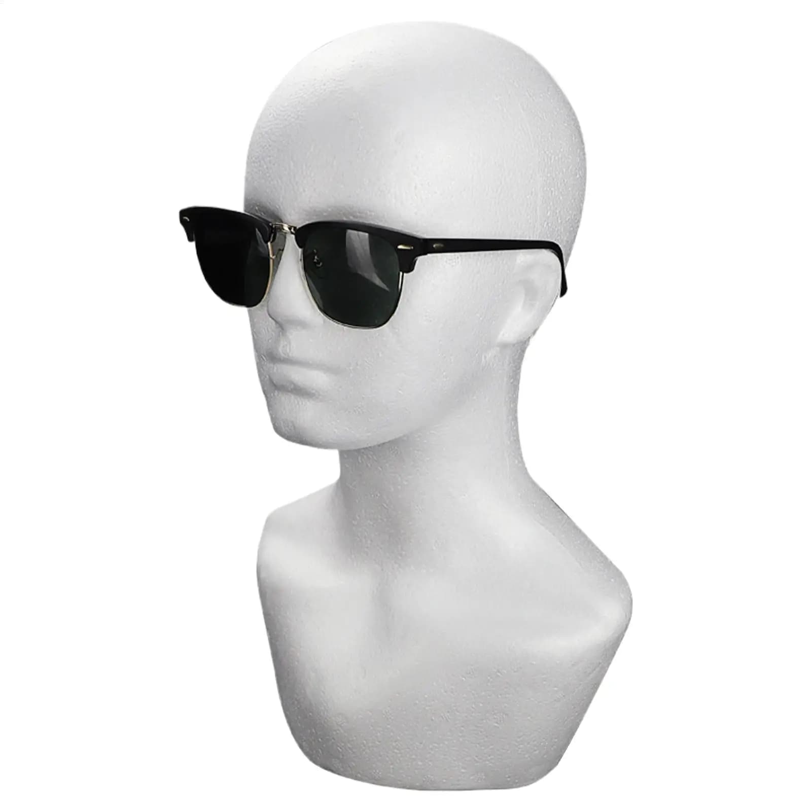 Testa di manichino Parrucca maschile Display Testa di manichino Modello Testa di manichino in schiuma Parrucche Occhiali Cappello Display Supporto Supporto Fotografia Puntelli