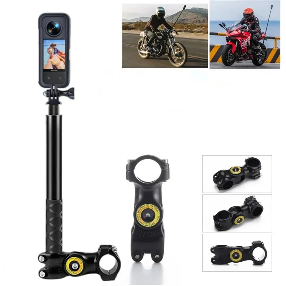 Supporto per Manubrio Moto e Bici, Asta Selfie Invisibile, Monopiede per Fotocamera GoPro 12 Insta360 One R, Accessori