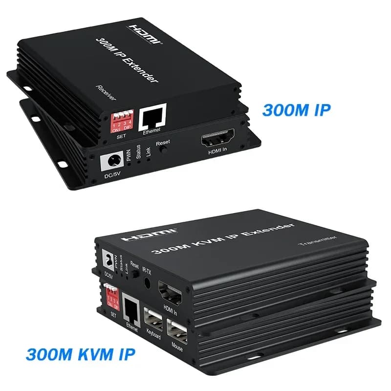 Extender HDMI IP from 300 M on Rj45 cat5e/6 HDMI USB KVM Extender Transmitter Receiver Supports one to many via network switch