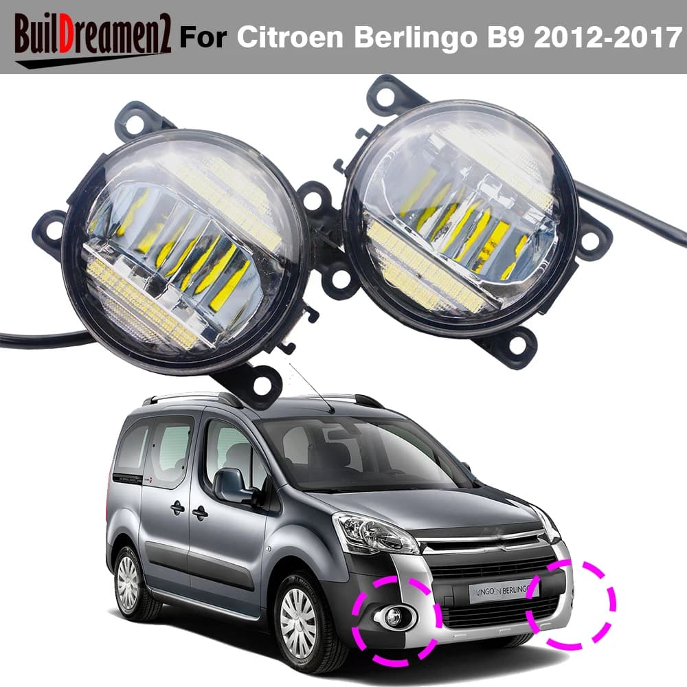 2 in1 funzione Car Front Canbus LED fendinebbia con DRL Daylight accessori per Citroen Berlingo B9 2012 2013 2014 2015