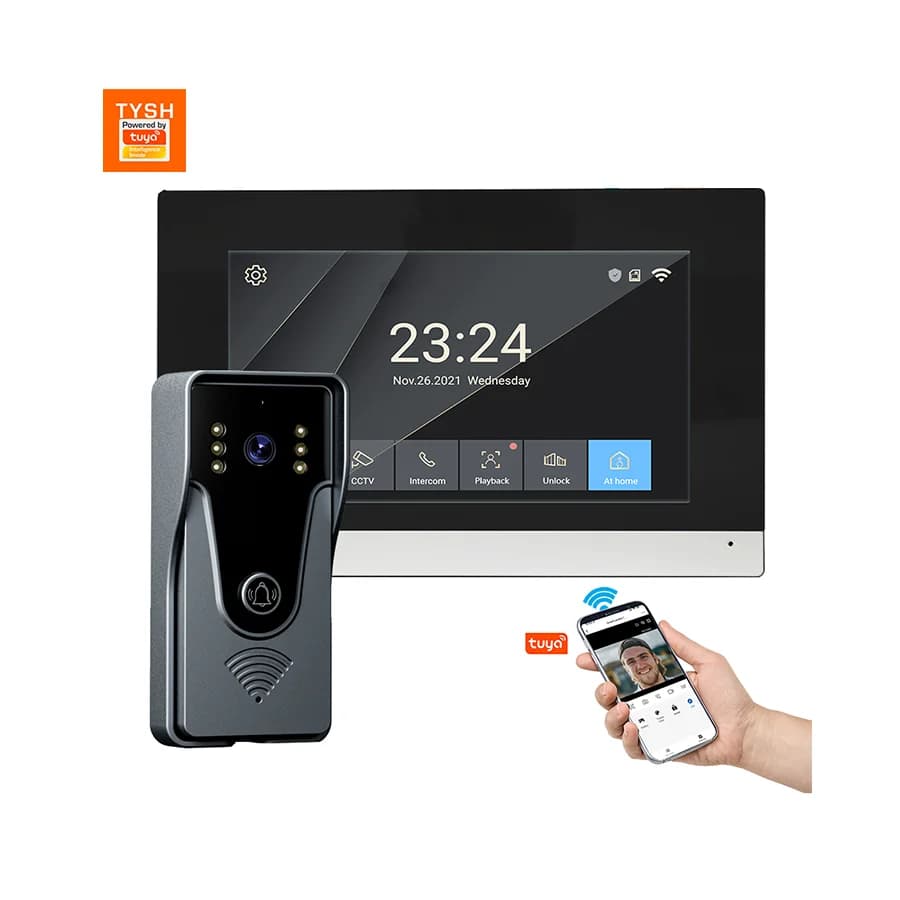 TYSH Tuya Wifi Smart Video Door Lock Doorbell 1080p Hd Door Phone Ip With Wifi Tuya Smart Home Wifi Intercom