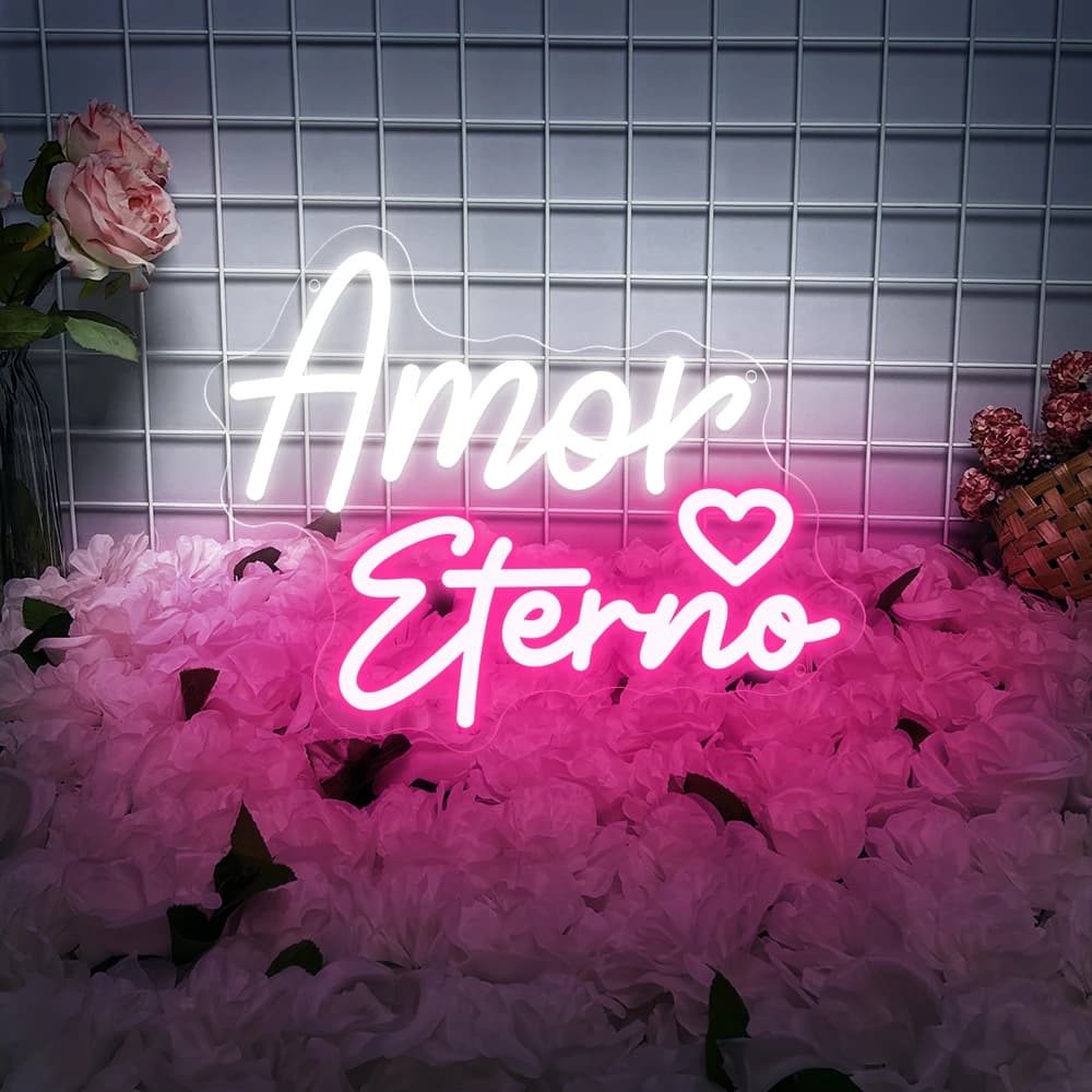 Amor Eterno Neon Led Sign Spagnolo Matrimonio Parete Home Room Art Decor Luci al neon Insegne Decorazione camera da letto di nozze Insegna