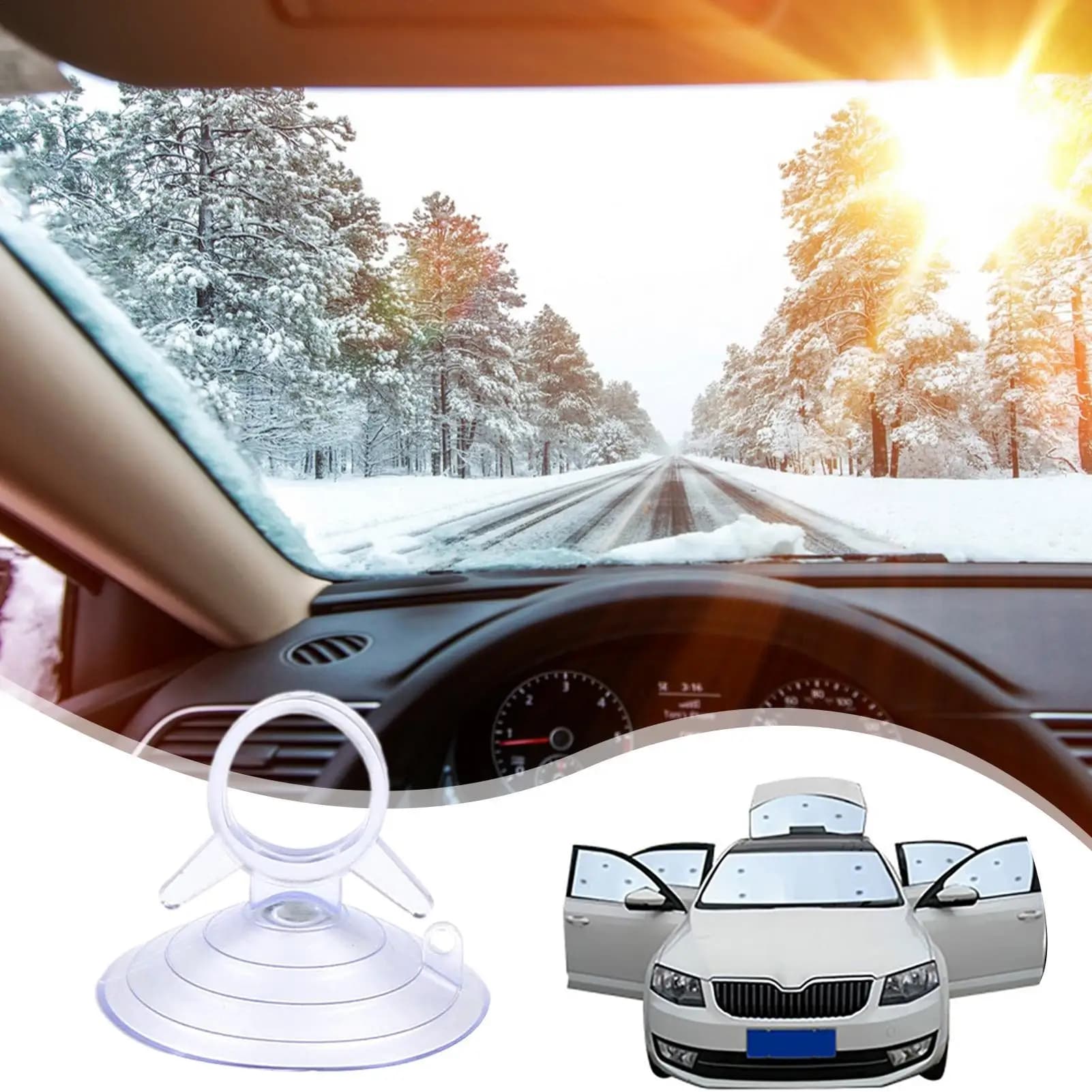 Car Sun Visor Fixing Suction Cup 45mm Black/transparent Suction Cup Swallowtail style Hook Automobile Fixed function Accessories
