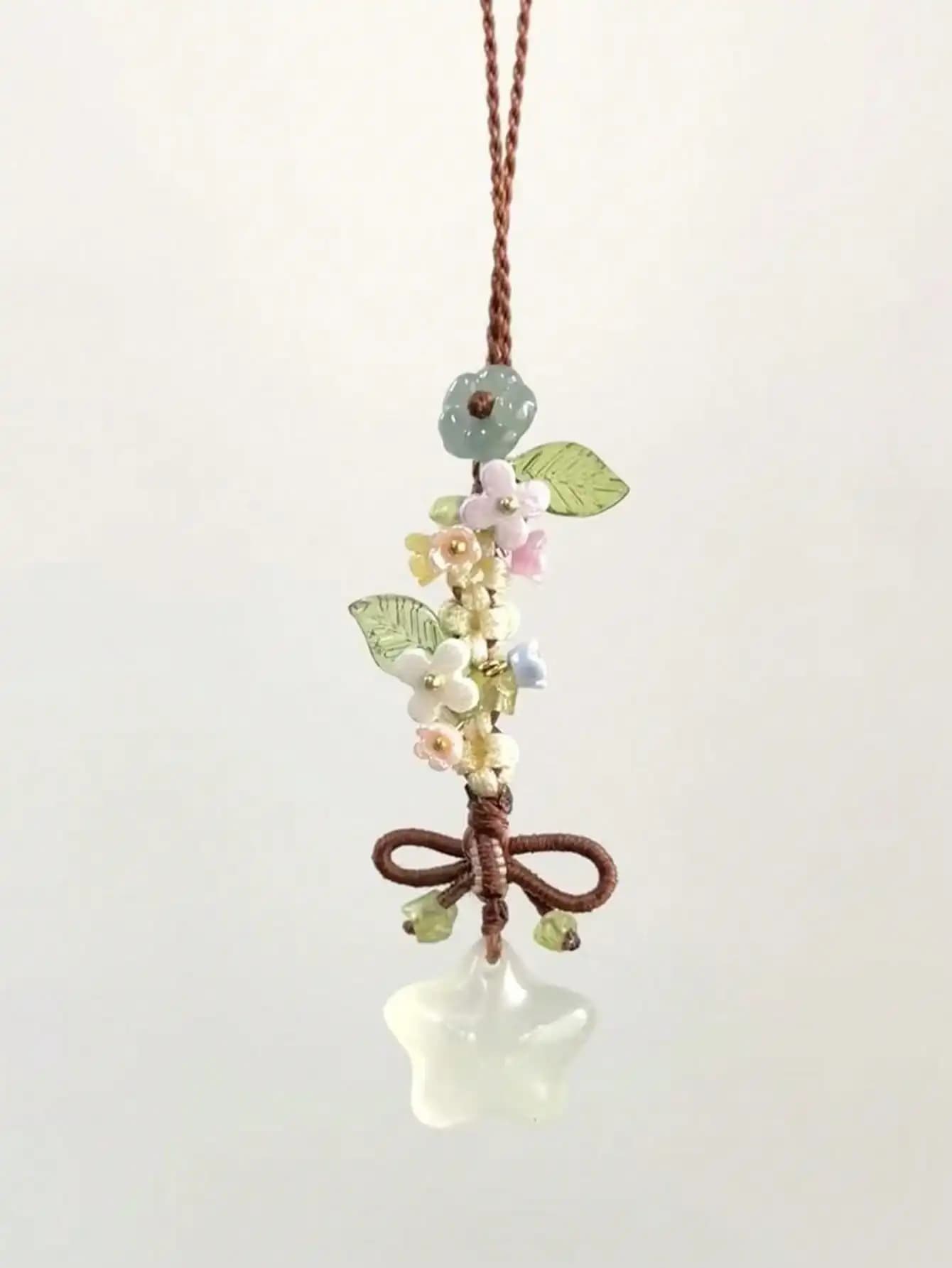 1 Pc Star, Blossom, Bowknot Mobile Phone Hanger Cord, CCD Camera Pendant, Bag Pendant, Retro Versatile Fashion Small-Style Handmade Mobile Phone Chain Pendant, Suitable For Women's Daily Use, Compatible With Android Systems And Most Smartphones