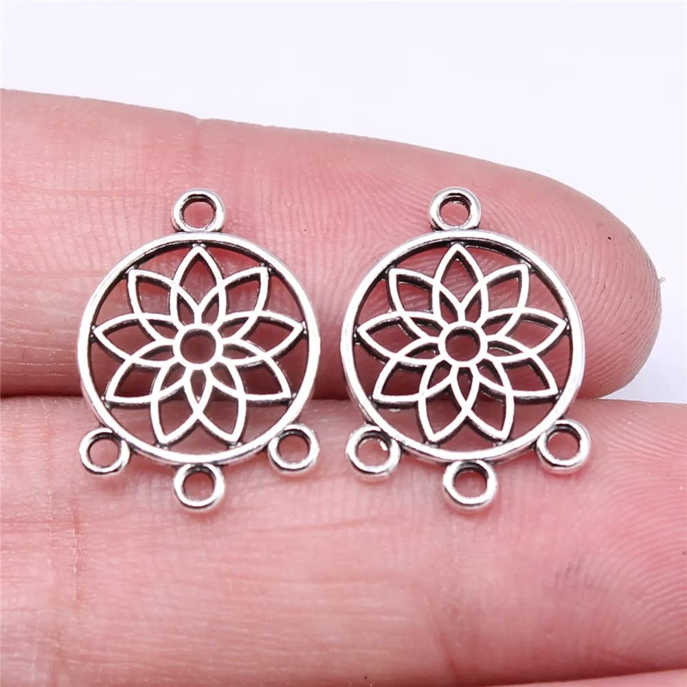 20Pcs/Lot Native Dream Catcher Chandelier Connectors 18x14mm Tibetan Silver Color Pendants Charms for DIY Handmade Antique Craft