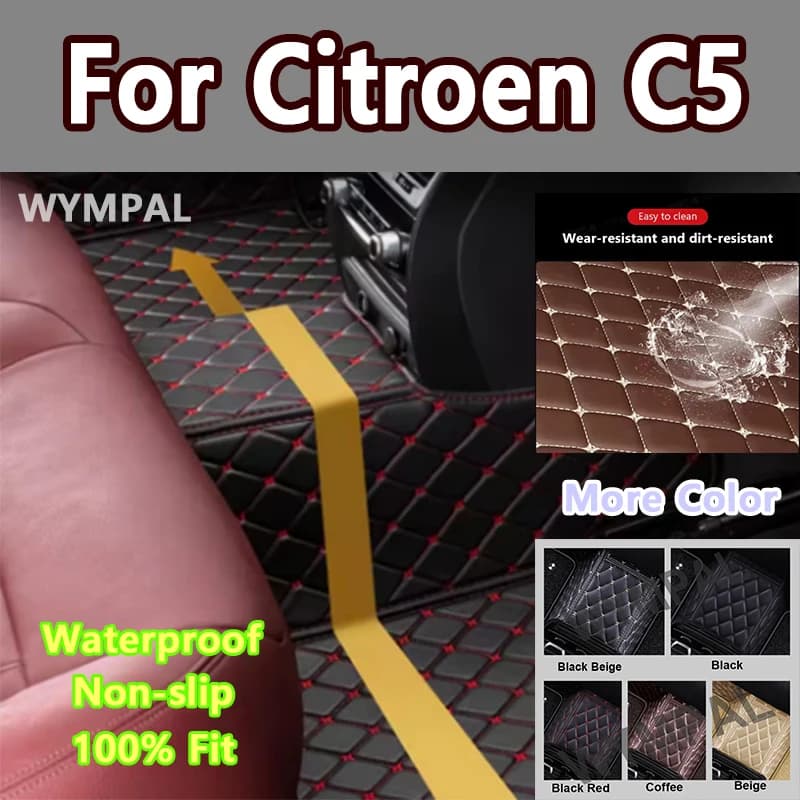 Tappetini per auto di lusso per Citroen C5 Aircross 2018 ~ 2022 Tappetino in pelle Tappetino durevole Tappeti Auto Tappeti Parti interne Accessori auto