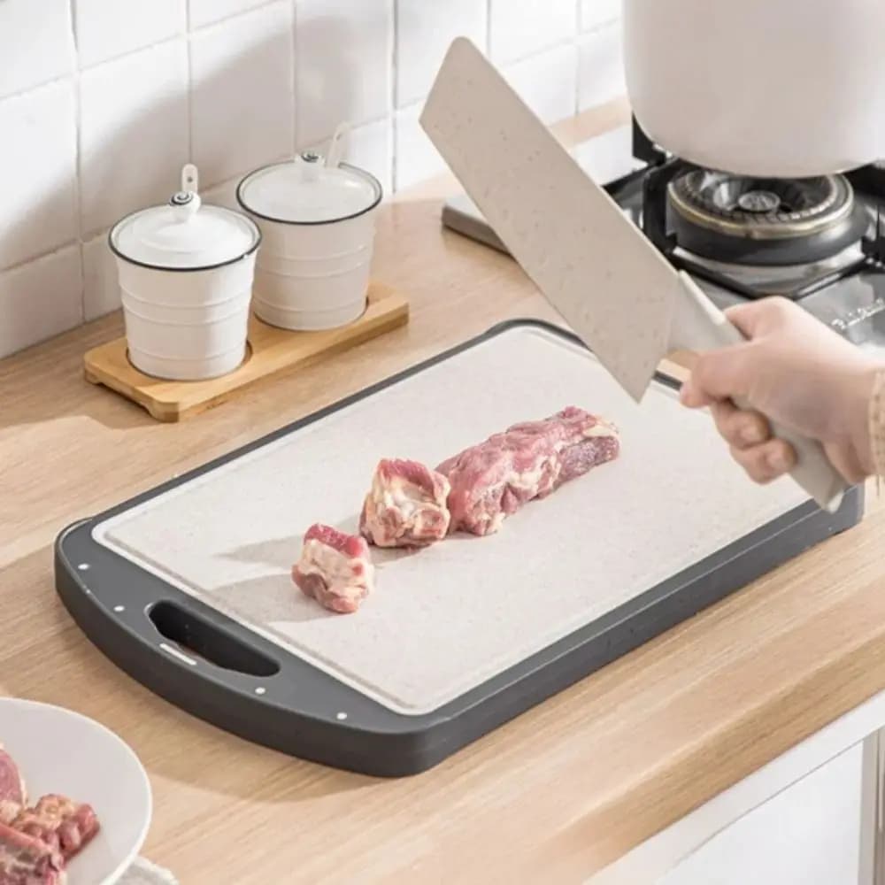 Durable Steel Stainless Steel Cutting Board Easy to Clean Compact Size Double-Sided Chopping Board Portable Design Easy Grip