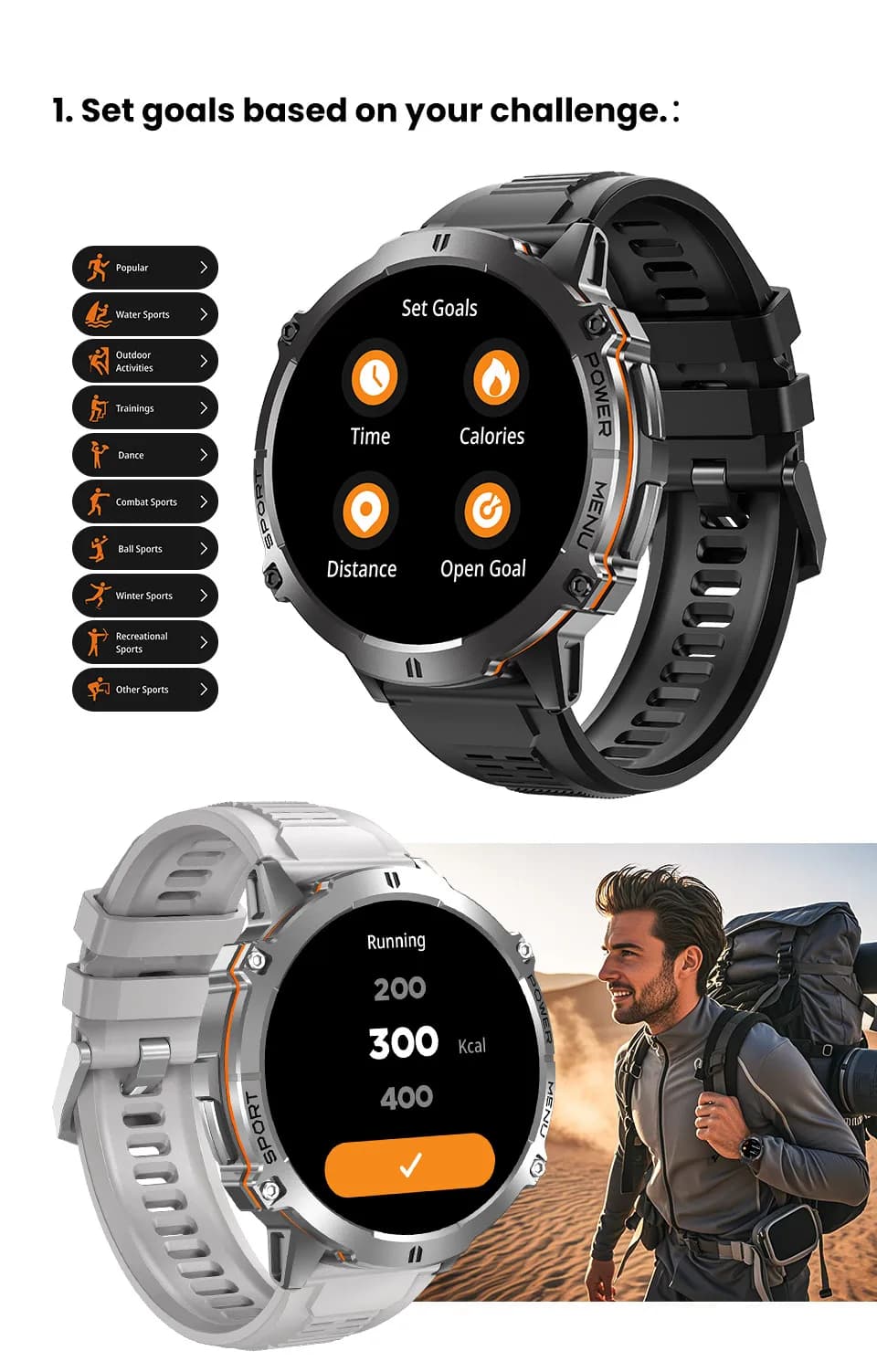 2026 XIAOMI Smartwatch GPS da Uomo, Impermeabile 10ATM, Display AMOLED HD, Batteria 1000mAh, Fitness T-Rex 3, Orologio Elettronico