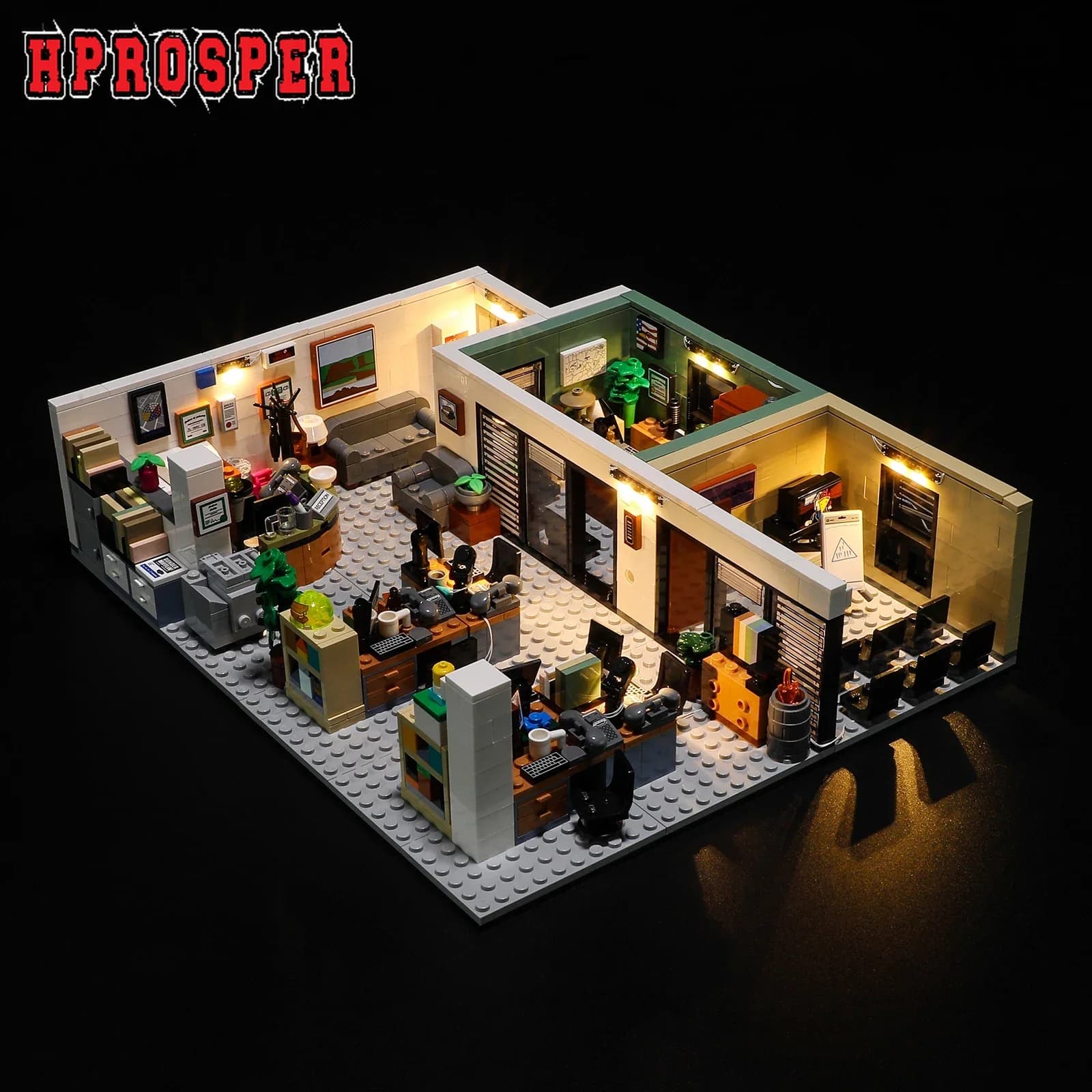 Hprosper Luce LED 5V per 21336 Lampada decorativa da ufficio con scatola batteria (Non include il set di blocchi Lego)