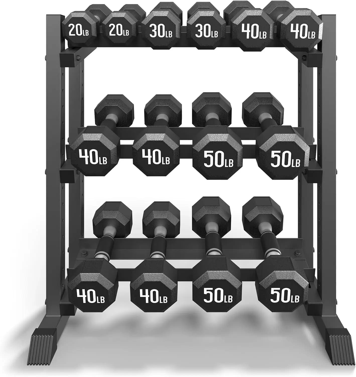 Adjustable 3-Tier Dumbbell Rack for Home Gym, Heavy-Duty Weight Stand Holds 1100 lbs, Store Dumbbells Kettlebells Plates