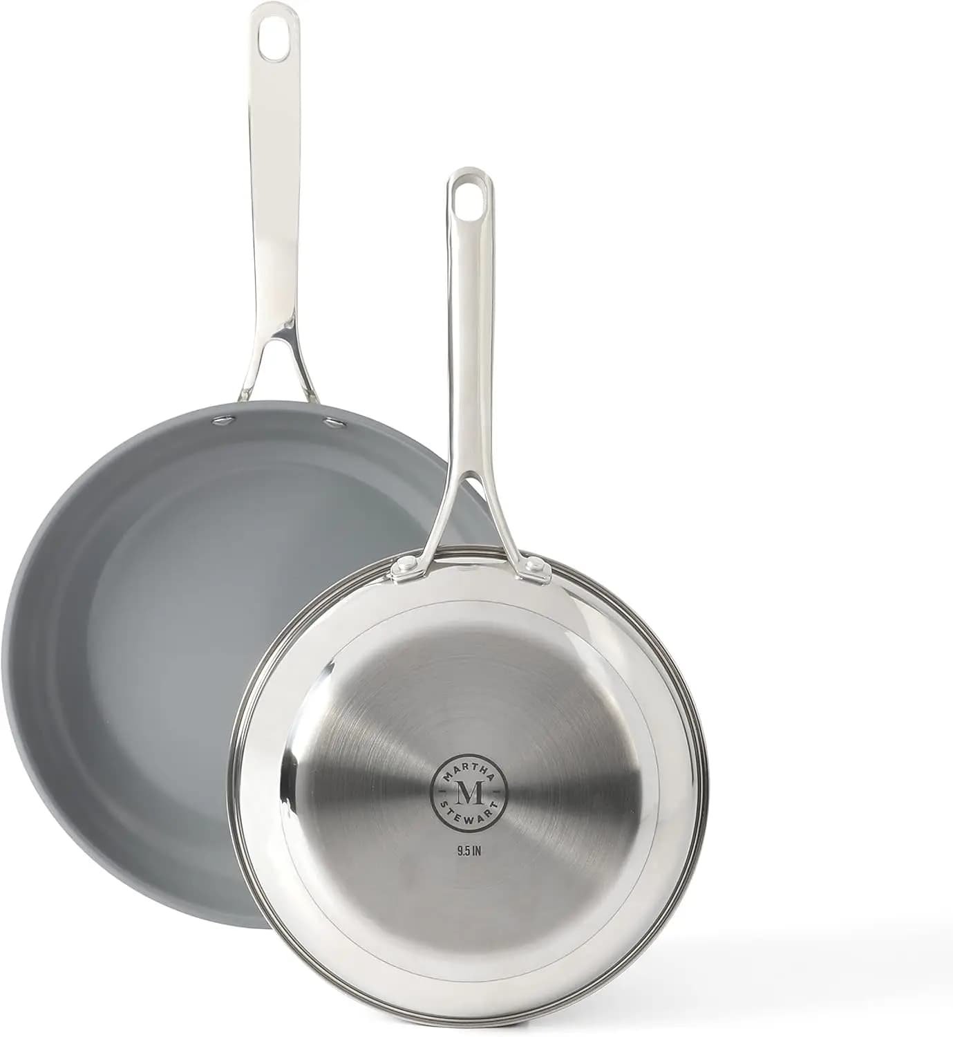 9.5' and 12' Stainless Steel Delaroux Anti-Agents Set with PFAS-Free Ceramic Coating
