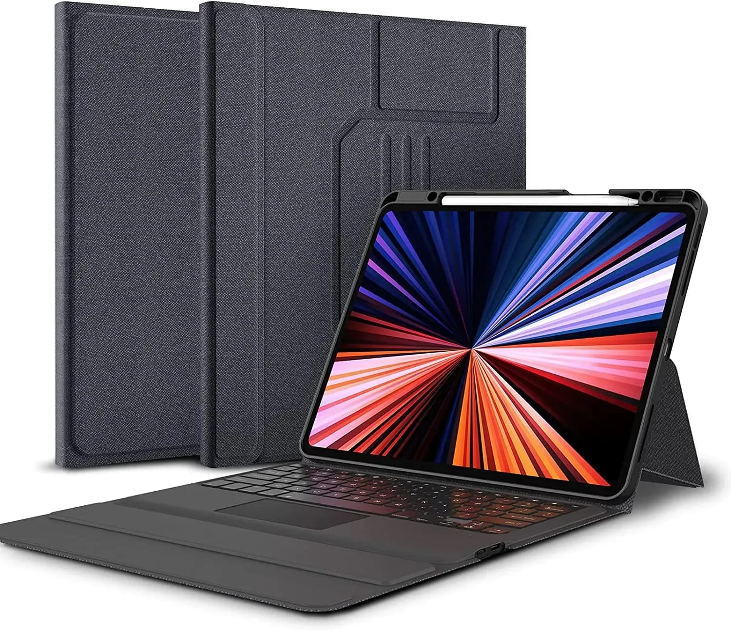 Smart Touch Magic Keyboard Leather Case One Set for iPad 10.2 Pro 10.9 11.0 12.9 Inch with Pencil Holder 3 Stand Views