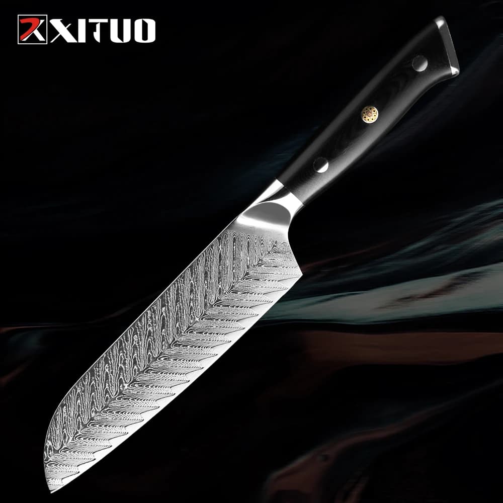 XITUO Kitchen Chef Knife 7“ Santoku Knife Multifunction Kitchen Knives Damascus Stainless Steel Best Sharp High-Carbon Knives